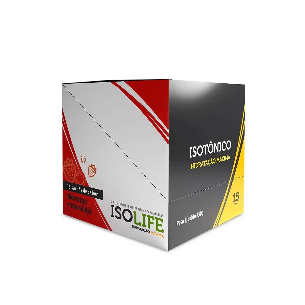 ISOLIFE- ISOTONICO DE MORANGO/MARACUJA - 15 SACHET